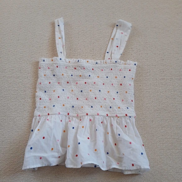 LOFT Tops - loft ♡ dotted smocked peplum cami tank top